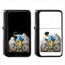 706 Mountain Bicyclist - (1pcs) Oil Windproof Black Emoji Emoticon Lighters