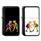 712 Wrestlers - (1pcs) Oil Windproof Black Emoji Emoticon Lighters