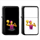 717 Woman Playing Water Polo - (1pcs) Oil Windproof Black Emoji Emoticon Lighters