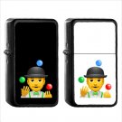 722 Man Juggling - (1pcs) Oil Windproof Black Emoji Emoticon Lighters
