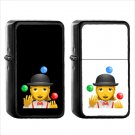 723 Woman Juggling - (1pcs) Oil Windproof Black Emoji Emoticon Lighters