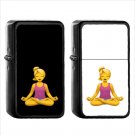 724 Person In Lotus Position - (1pcs) Oil Windproof Black Emoji Emoticon Lighters