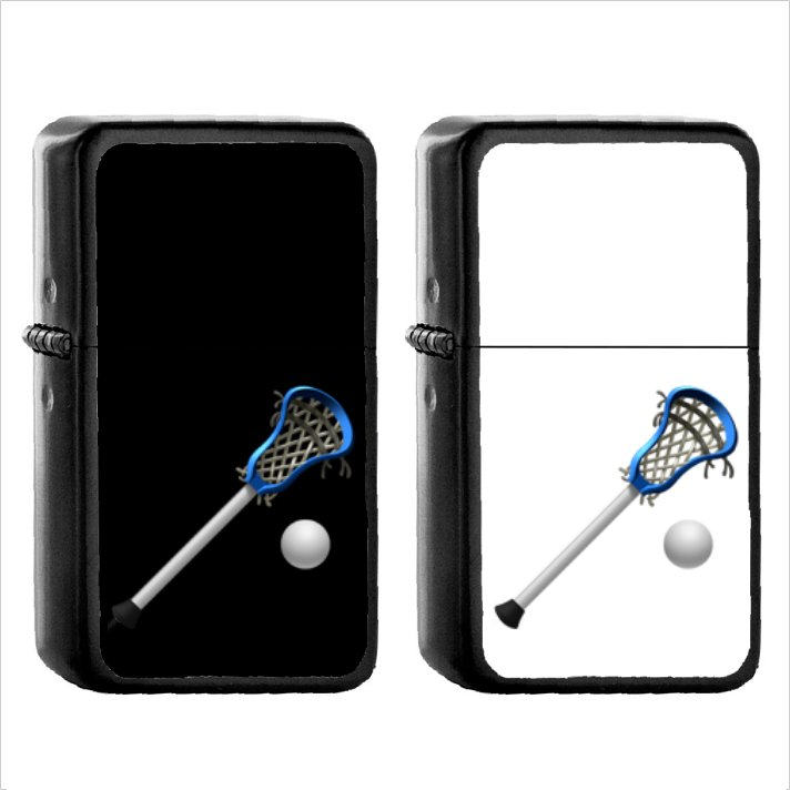 751 Lacrosse Stick Ball - (1pcs) Oil Windproof Black Emoji Emoticon Lighters