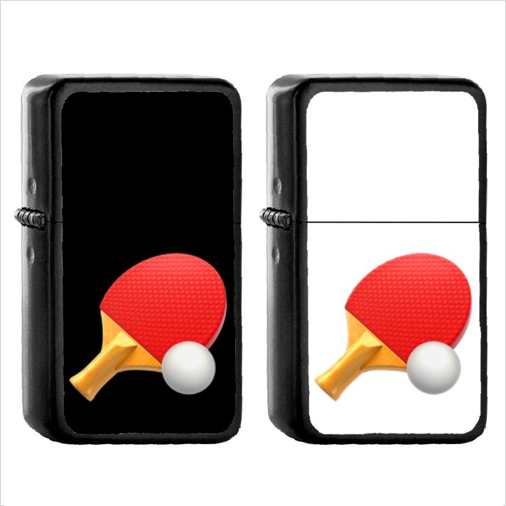 752 Table Tennis Paddle Ball - (1pcs) Oil Windproof Black Emoji Emoticon Lighters