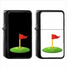 756 Flag In Hole - (1pcs) Oil Windproof Black Emoji Emoticon Lighters