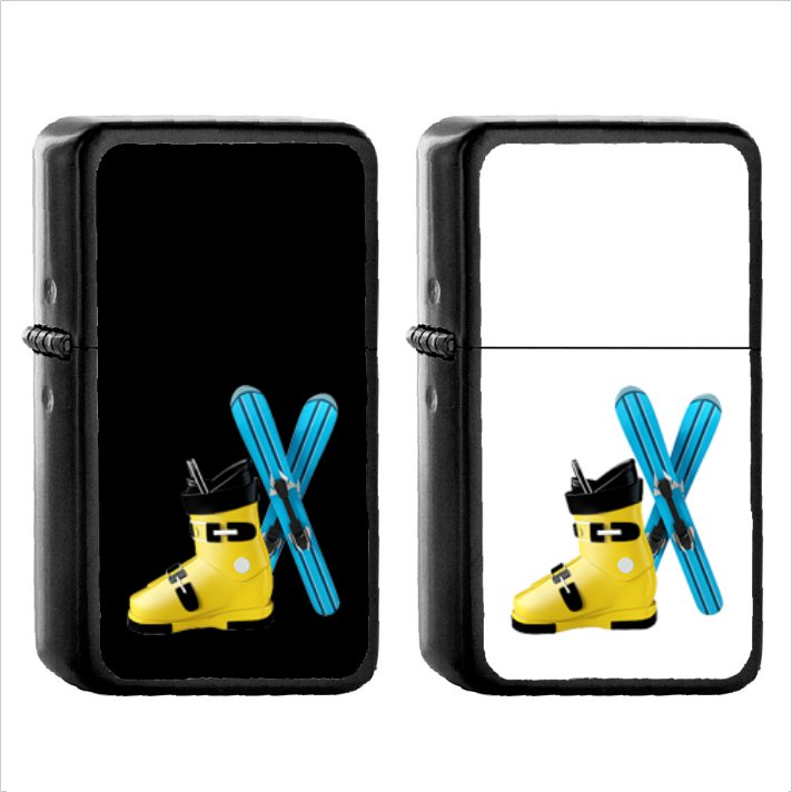 760 Ski Ski Boot - (1pcs) Oil Windproof Black Emoji Emoticon Lighters