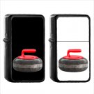 762 Curling Stone - (1pcs) Oil Windproof Black Emoji Emoticon Lighters
