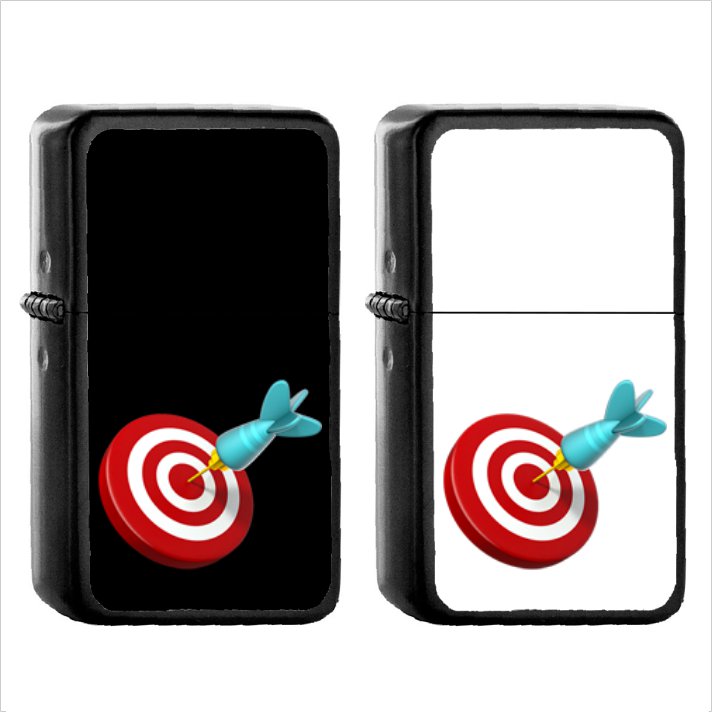 763 Direct Hit - (1pcs) Oil Windproof Black Emoji Emoticon Lighters