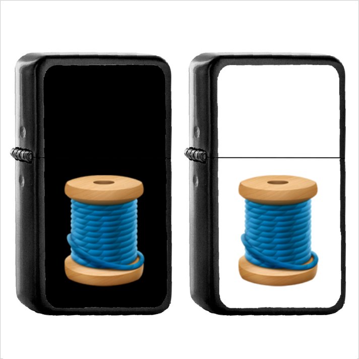 772 Spool Of Thread - (1pcs) Oil Windproof Black Emoji Emoticon Lighters