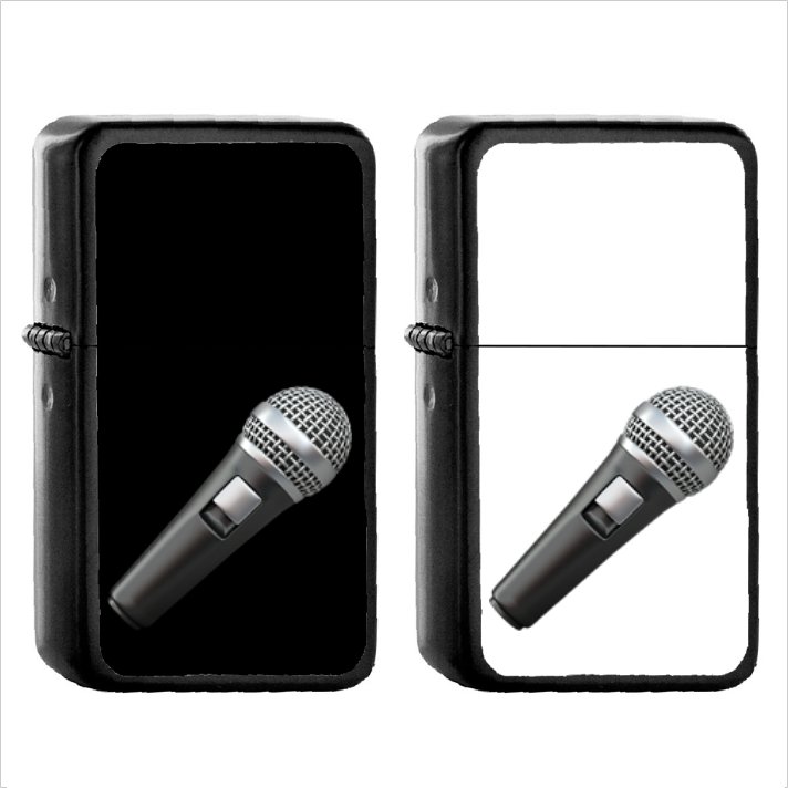 775 Microphone - (1pcs) Oil Windproof Black Emoji Emoticon Lighters