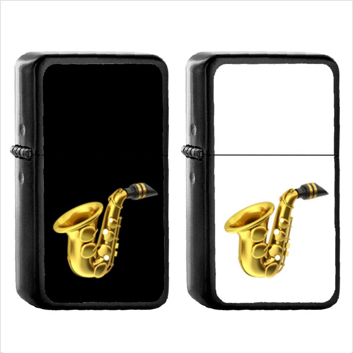 777 Saxophone - (1pcs) Oil Windproof Black Emoji Emoticon Lighters