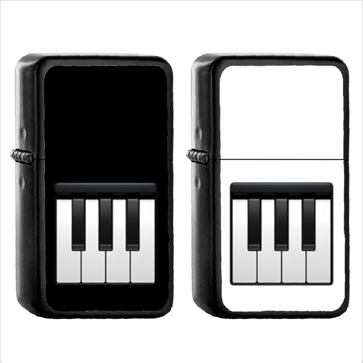 779 Musical Keyboard - (1pcs) Oil Windproof Black Emoji Emoticon Lighters
