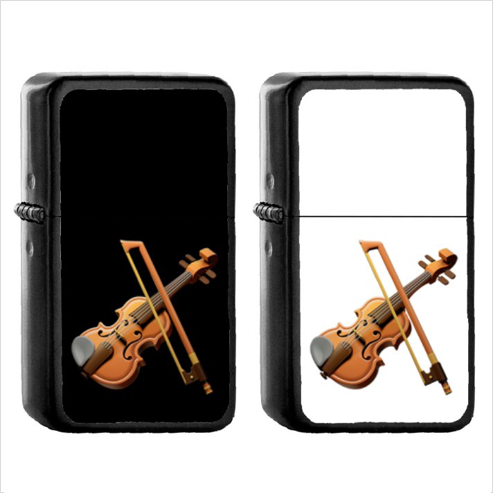 781 Violin - (1pcs) Oil Windproof Black Emoji Emoticon Lighters