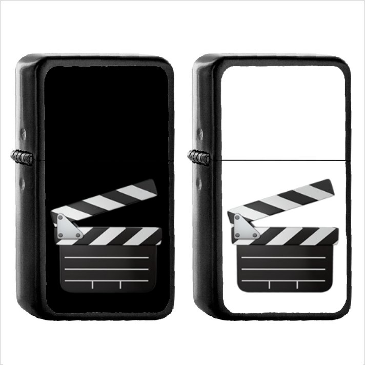 783 Clapper Board - (1pcs) Oil Windproof Black Emoji Emoticon Lighters