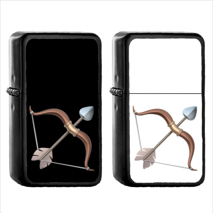 784 Bow Arrow - (1pcs) Oil Windproof Black Emoji Emoticon Lighters