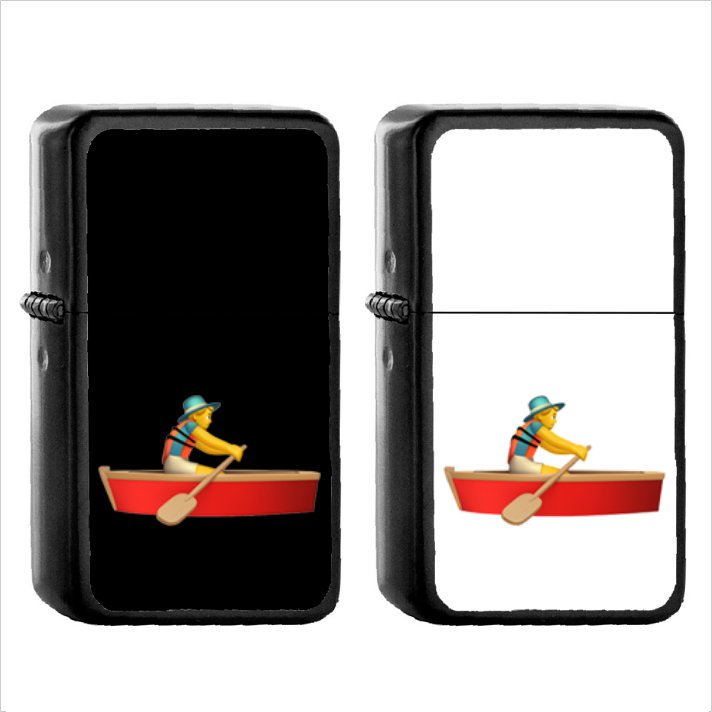 785 Rowboat - (1pcs) Oil Windproof Black Emoji Emoticon Lighters