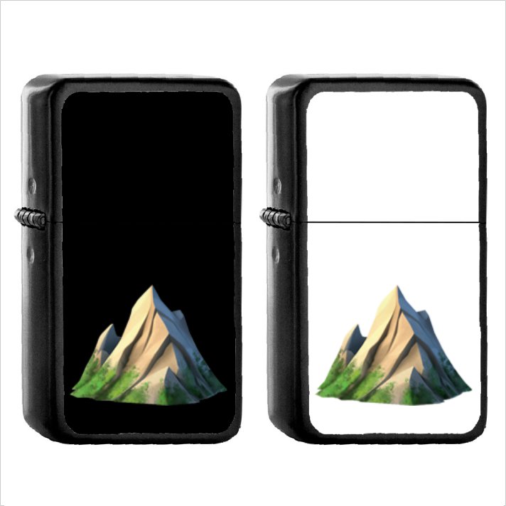 788 Mountain - (1pcs) Oil Windproof Black Emoji Emoticon Lighters