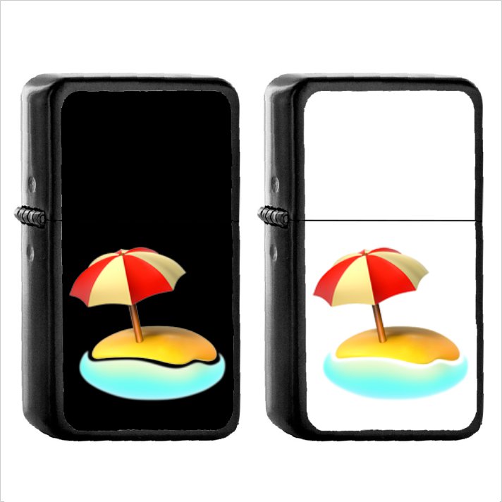792 Beach Umbrella - (1pcs) Oil Windproof Black Emoji Emoticon Lighters