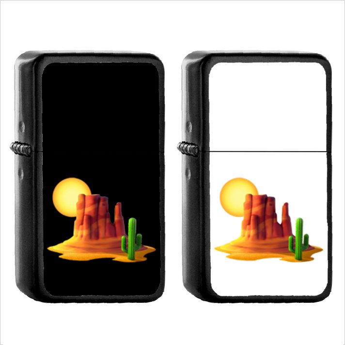 793 Desert - (1pcs) Oil Windproof Black Emoji Emoticon Lighters