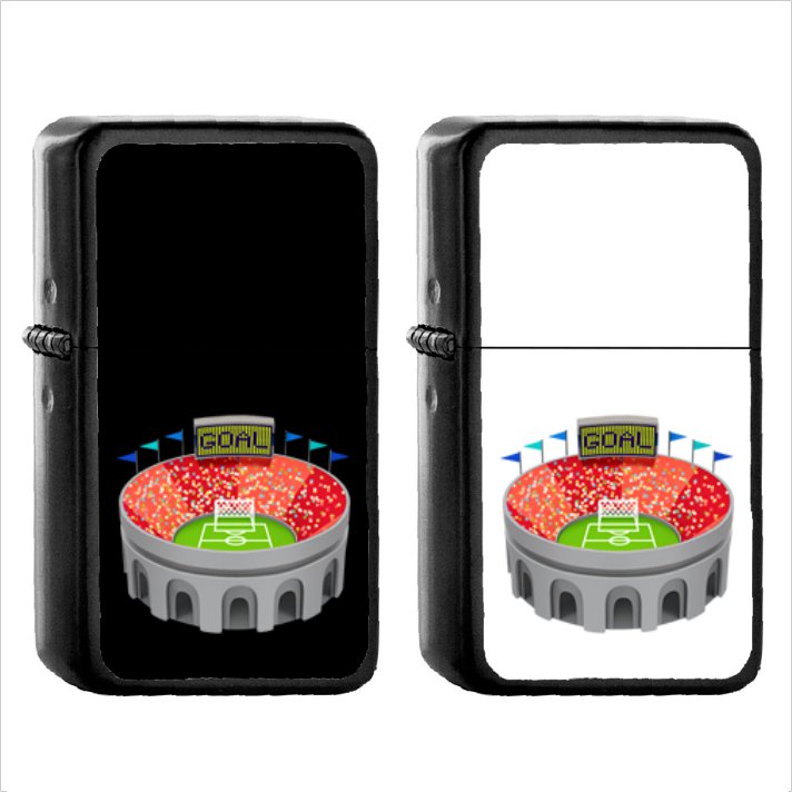 796 Stadium - (1pcs) Oil Windproof Black Emoji Emoticon Lighters
