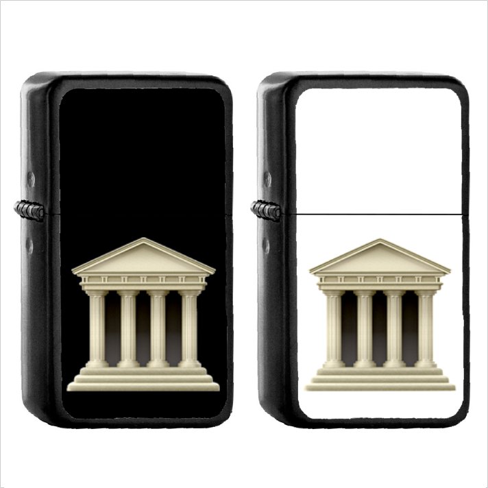 797 Classical Building - (1pcs) Oil Windproof Black Emoji Emoticon Lighters