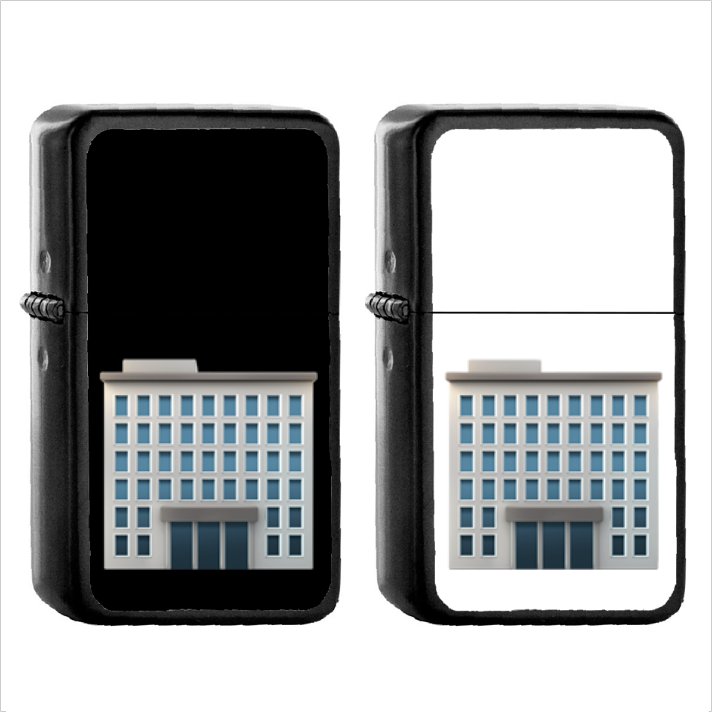 803 Office Building - (1pcs) Oil Windproof Black Emoji Emoticon Lighters