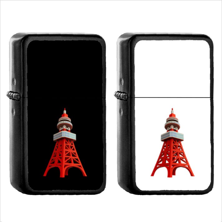 817 Tokyo Tower - (1pcs) Oil Windproof Black Emoji Emoticon Lighters