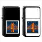 833 Bridge At Night - (1pcs) Oil Windproof Black Emoji Emoticon Lighters