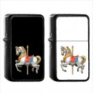 834 Carousel Horse - (1pcs) Oil Windproof Black Emoji Emoticon Lighters