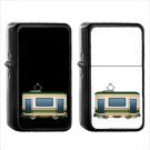 848 Tram Car - (1pcs) Oil Windproof Black Emoji Emoticon Lighters