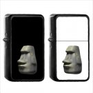 905 Moyai - (1pcs) Oil Windproof Black Emoji Emoticon Lighters