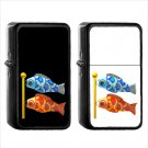 938 Carp Streamer - (1pcs) Oil Windproof Black Emoji Emoticon Lighters