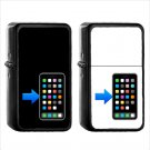 959 Mobile Phone Rightwards Arrow At Left - (1pcs) Oil Windproof Black Emoji Emoticon Lighters
