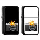 982 Camera Flash - (1pcs) Oil Windproof Black Emoji Emoticon Lighters