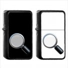 985 Left Pointing Magnifying Glass - (1pcs) Oil Windproof Black Emoji Emoticon Lighters