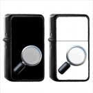 986 Right Pointing Magnifying Glass - (1pcs) Oil Windproof Black Emoji Emoticon Lighters