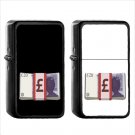 1011 Banknote Pound Sign - (1pcs) Oil Windproof Black Emoji Emoticon Lighters