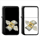 1012 Money Wings - (1pcs) Oil Windproof Black Emoji Emoticon Lighters