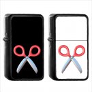 1053 Black Scissors - (1pcs) Oil Windproof Black Emoji Emoticon Lighters
