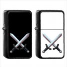 1068 Crossed Swords - (1pcs) Oil Windproof Black Emoji Emoticon Lighters
