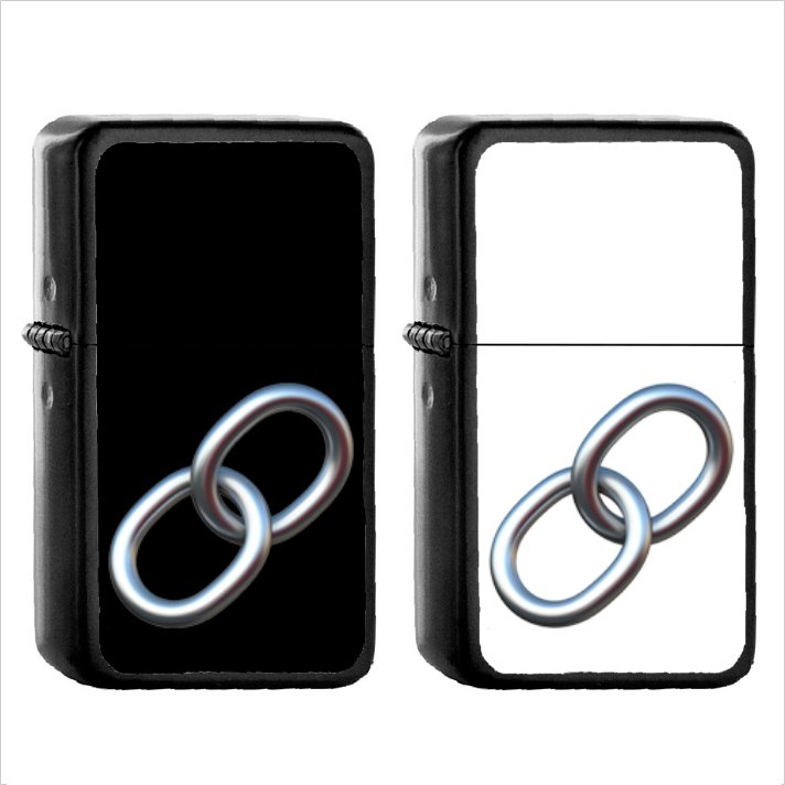 1076 Link Symbol - (1pcs) Oil Windproof Black Emoji Emoticon Lighters