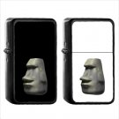 1106 Moyai - (1pcs) Oil Windproof Black Emoji Emoticon Lighters