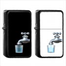 1107 Potable Water Symbol - (1pcs) Oil Windproof Black Emoji Emoticon Lighters