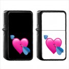 1108 Heart Arrow - (1pcs) Oil Windproof Black Emoji Emoticon Lighters