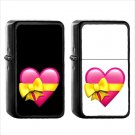 1109 Heart Ribbon - (1pcs) Oil Windproof Black Emoji Emoticon Lighters
