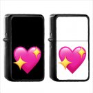 1110 Sparkling Heart - (1pcs) Oil Windproof Black Emoji Emoticon Lighters