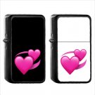1113 Revolving Hearts - (1pcs) Oil Windproof Black Emoji Emoticon Lighters
