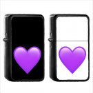 1123 Purple Heart - (1pcs) Oil Windproof Black Emoji Emoticon Lighters