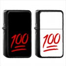 1125 Hundred Points Symbol - (1pcs) Oil Windproof Black Emoji Emoticon Lighters