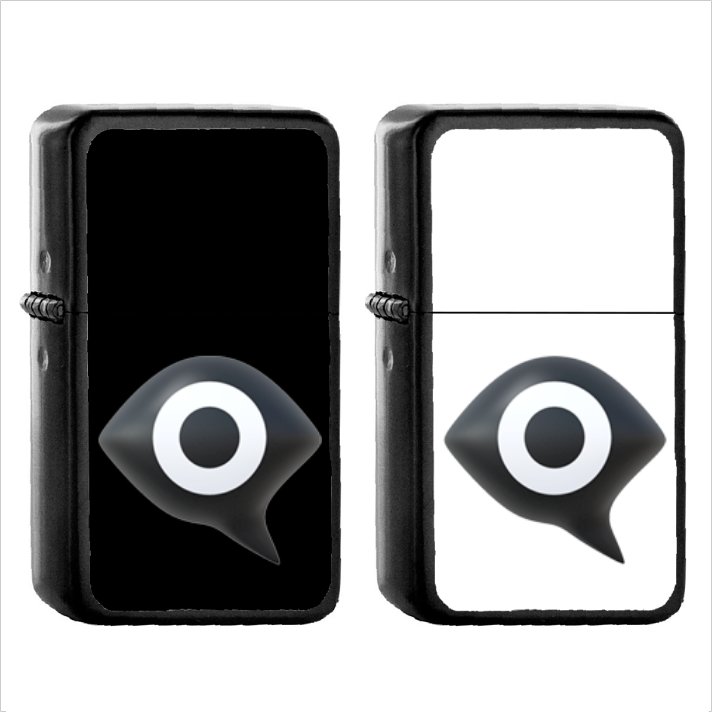 1128 Eye In Speech Bubble - (1pcs) Oil Windproof Black Emoji Emoticon Lighters